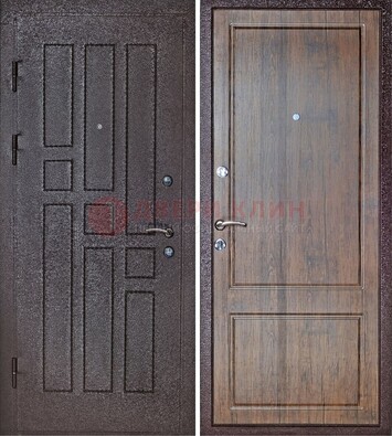 Темная входная дверь с порошковым покрытием МДФ внутри ДП-125 в Хотьково