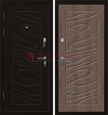 Темная железная дверь с порошковым окрасом ДП-127 в Хотьково