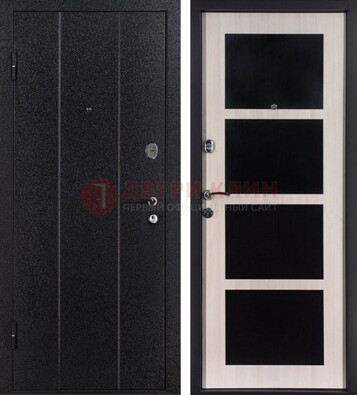 Черная металлическая дверь с порошковым напылением ДП-176 в Хотьково