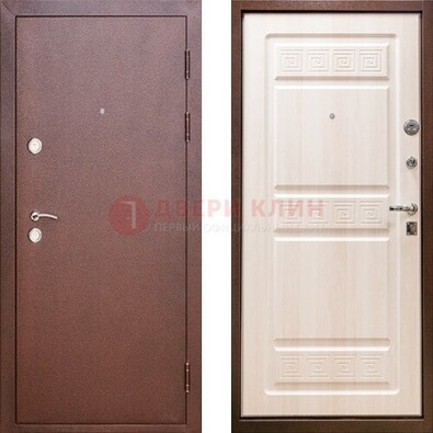Коричневая металлическая дверь с порошковым напылением ДП-182 в Хотьково