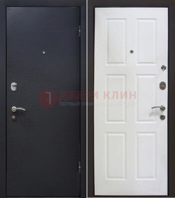 Черная металлическая дверь с порошковым покрытием ДП-193 в Мурманске