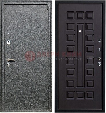 Черная стальная дверь с порошковым покрытием ДП-196 в Хотьково