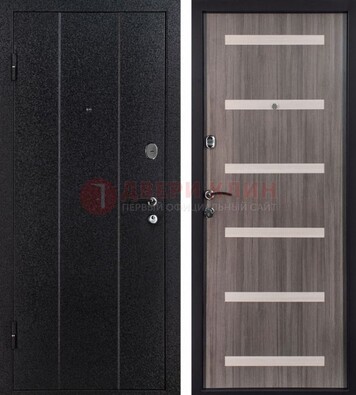 Черная стальная дверь с порошковым окрасом ДП-199 в Хотьково