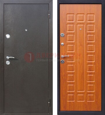 Коричневая стальная дверь с порошковым напылением ДП-202 в Хотьково