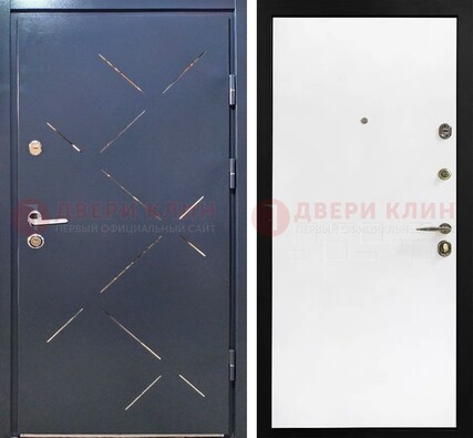 Входная дверь с порошковым напылением Антик медь с Белой МДФ ДП-208 в Хотьково