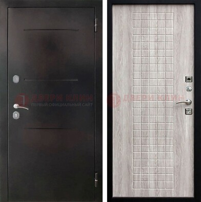 Железная дверь с порошковым покрытием и филенчатой МДФ ДП-221 в Хотьково
