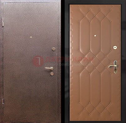 Коричневая металлическая дверь с порошковым окрасом ДП-22 в Самаре