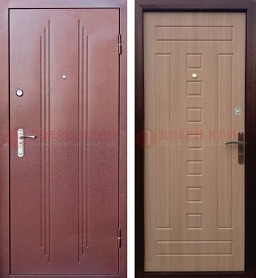 Стальная серая дверь с порошковым напылением и МДФ Шоколад ДП-249 в Хотьково
