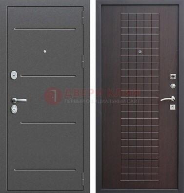 Металлическая дверь с порошковым покрытием и МДФ Махагон ДП-254 в Хотьково