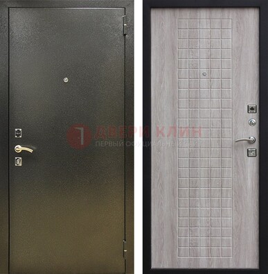 Железная темная дверь с порошковым покрытием и филенчатой МДФ ДП-297 в Хотьково
