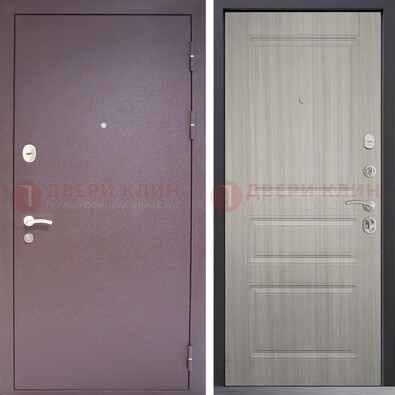 Темная стальная дверь с порошковым окрасом и МДФ ДП-310 в Хотьково
