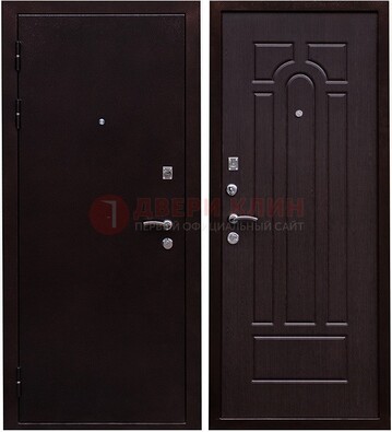Черная стальная дверь с порошковым покрытием ДП-35 в Хотьково
