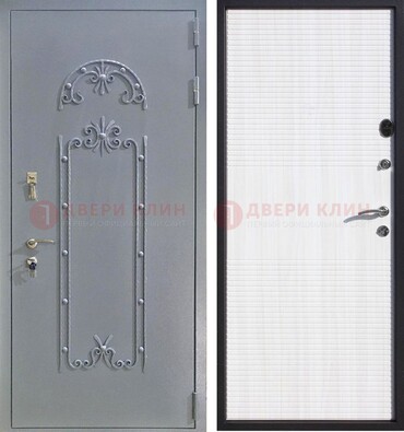 Черная входная дверь с порошковым покрытием ДП-67 в Хотьково