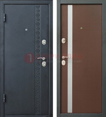 Черная стальная дверь с порошковым напылением ДП-9 в Хотьково