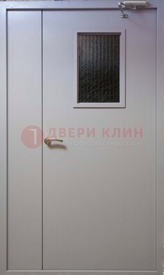 Белая железная подъездная дверь ДПД-4 в Костроме