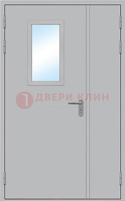 Белая входная противопожарная дверь со стеклянной вставкой ДПП-10 в Хотьково