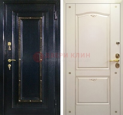 Парадная дверь с золотистым декором ДПР-3 в квартиру в Хотьково