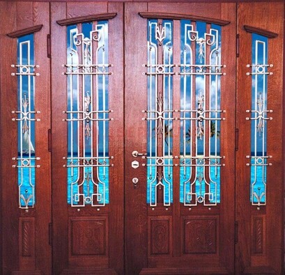 Парадная дверь со вставками из стекла ДПР-55 с шумоизоляцией в Хотьково