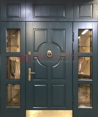 Стальная парадная дверь ДПР-64 со стеклопакетом в Хотьково