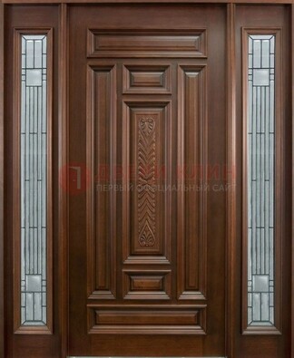 Парадная дверь с резьбой ДПР-70 в кирпичный дом в Хотьково