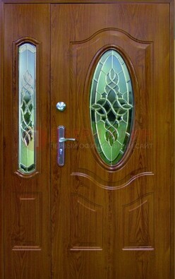 Парадная дверь со стеклянными вставками ДПР-73 для дома в Хотьково