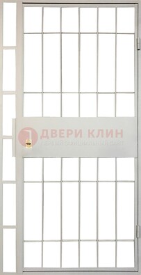 Железная решетчатая дверь в белом цвете ДР-19 в Хотьково