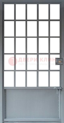 Металлическая решетчатая дверь в сером цвете ДР-7 в Хотьково