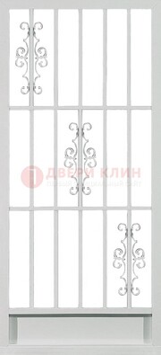 Белая железная решетчатая дверь ДР-9 в Хотьково