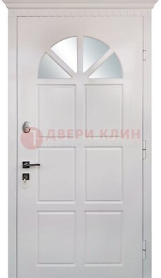 Светлая железная дверь со стеклом ДС-29 в Хотьково