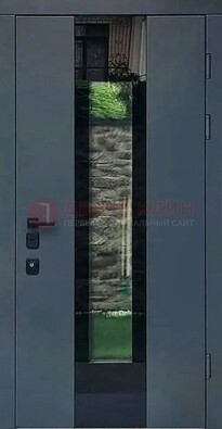 Современная дверь со стеклом для коттеджа ДС-40 в Хотьково