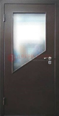 Стальная дверь со стеклом ДС-5 в кирпичный коттедж в Хотьково