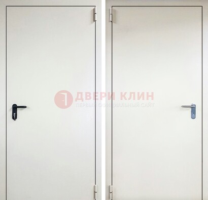 Белая железная техническая дверь ДТ-16 в Хотьково