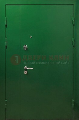 Зеленая распашная тамбурная дверь Порошок ДТМ-47 в Хотьково