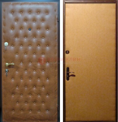 Желтая железная дверь с винилискожей ДВ-2 в Перми