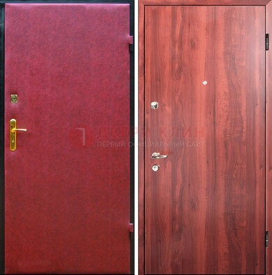Красная входная дверь с винилискожей ДВ-30 в Костроме
