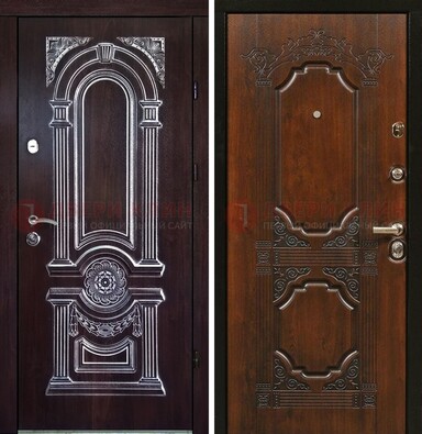 Железная дверь с виноритом в цвете Итальянский орех ДВТ-103 в Сургуте