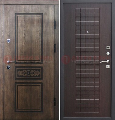 Входная резная дверь Итальянский орех с виноритом МДФ Махагон ДВТ-117 в Хотьково