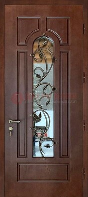 Железная дверь в цвете Итальянский орех с виноритом и МДФ Беленый дуб ДВТ-158 в Хотьково
