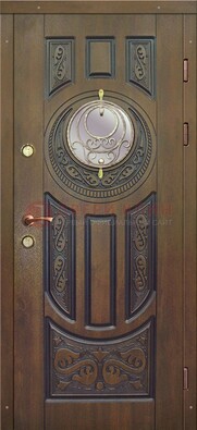 Одностворчатая входная дверь с виноритом и стеклом ДВТ-193 в Оренбурге
