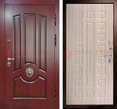 Темно-красная входная дверь с виноритом ДВТ-234 в Белгороде