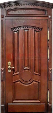 Темная стальная дверь с виноритом и фрамугой ДВТ-238 в Хотьково