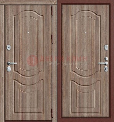 Коричневая металлическая дверь с виноритом ДВТ-26 в Хотьково