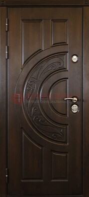 Темная стальная дверь с виноритом и рисунком ДВТ-28 в Хотьково