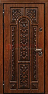 Коричневая входная дверь с виноритом ДВТ-32 в Хотьково