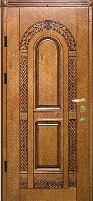 Коричневая железная дверь с виноритом ДВТ-33 в Хотьково