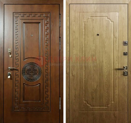 Коричневая железная дверь с виноритом ДВТ-44 в Хотьково