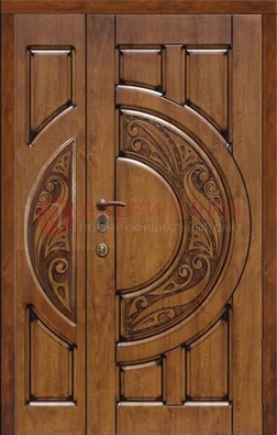 Коричневая входная дверь с виноритом ДВТ-5 в Хотьково