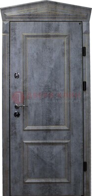 Серая железная уличная дверь с виноритом ДВТ-60 в Хотьково