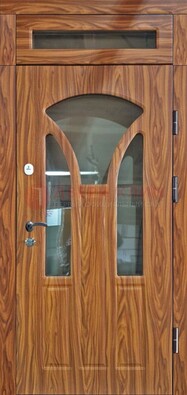 Коричневая классическая входная дверь с виноритом ДВТ-66 в Сургуте