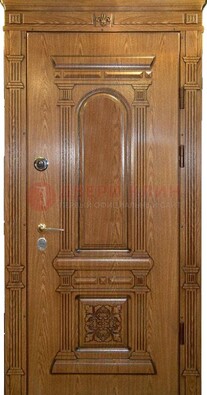 Коричневая железная дверь с виноритом Золотой дуб ДВТ-67 в Хотьково